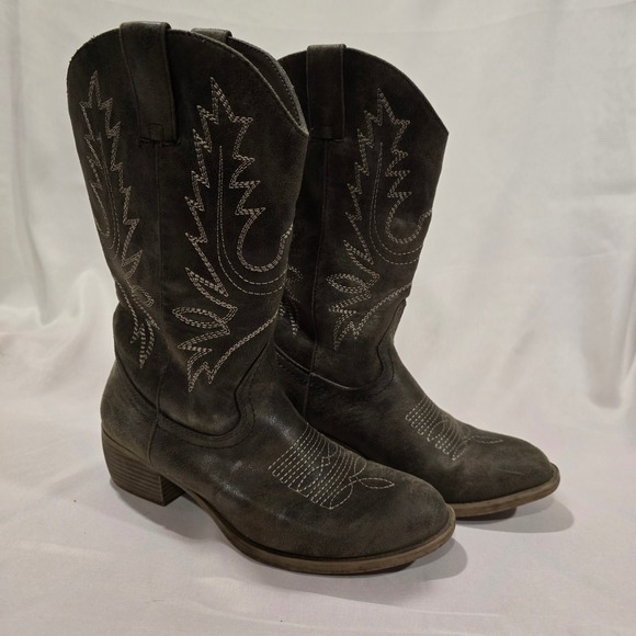 Xappeal Other - Xappeal Womens Gray Western Cowboy Boots Size 6.5 M All Man Made Materials